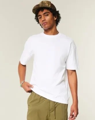 Boxig T-shirt i tung bomull