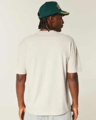Boxig T-shirt i tung bomull