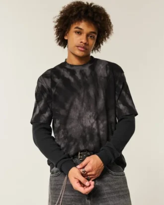 Boxig, tung tie-dye-T-shirt i bomull