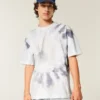 Boxig, tung tie-dye-T-shirt i bomull