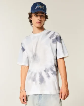 Boxig, tung tie-dye-T-shirt i bomull