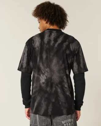 Boxig, tung tie-dye-T-shirt i bomull