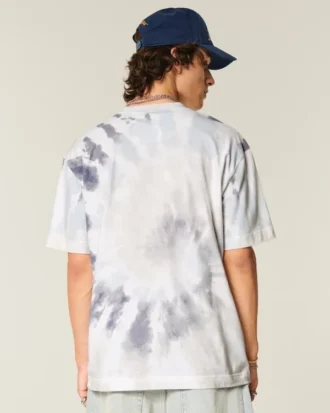 Boxig, tung tie-dye-T-shirt i bomull