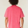 Boxig tvättad T-shirt i kraftig kvalitet