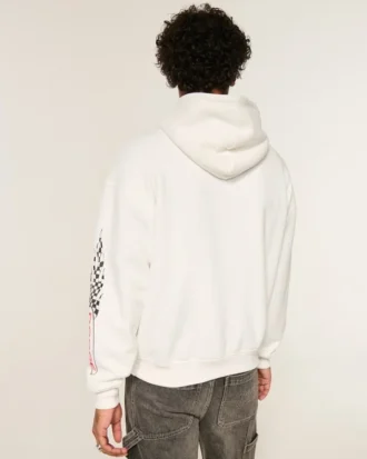 Boxy Dodge Hellcat grafisk hoodie