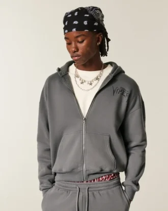 Boxy Dodge Viper grafisk hoodie med dragkedja