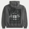 Boxy Dodge Viper grafisk hoodie med dragkedja Boxy Dodge Viper grafisk hoodie med dragkedja