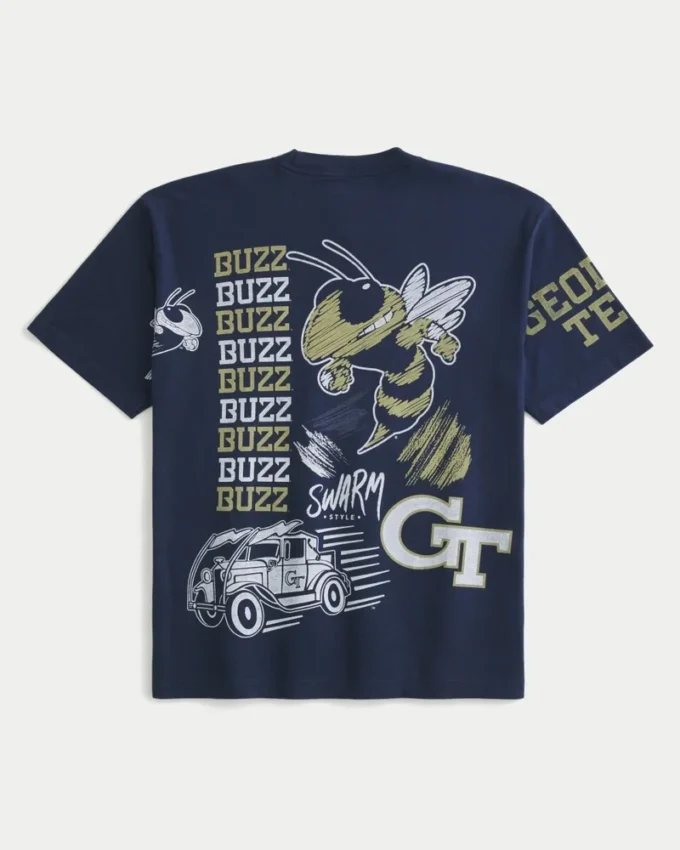 Boxy Georgia Tech Yellow Jackets grafisk T-shirt Boxy Georgia Tech Yellow Jackets grafisk T-shirt