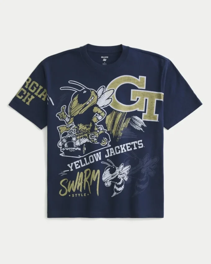 Boxy Georgia Tech Yellow Jackets grafisk T-shirt Boxy Georgia Tech Yellow Jackets grafisk T-shirt
