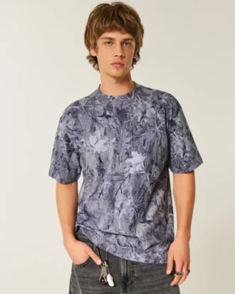 Boxy Heavyweight Camo Crew T-shirt