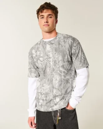 Boxy Heavyweight Camo Crew T-shirt