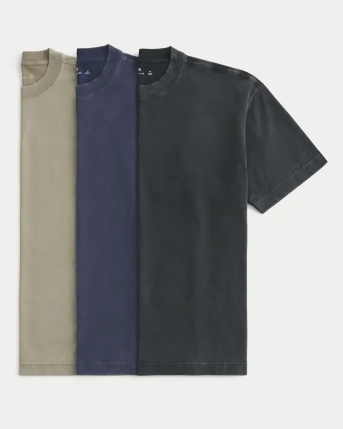Boxy Heavyweight Washed Crew T-shirt 3-pack