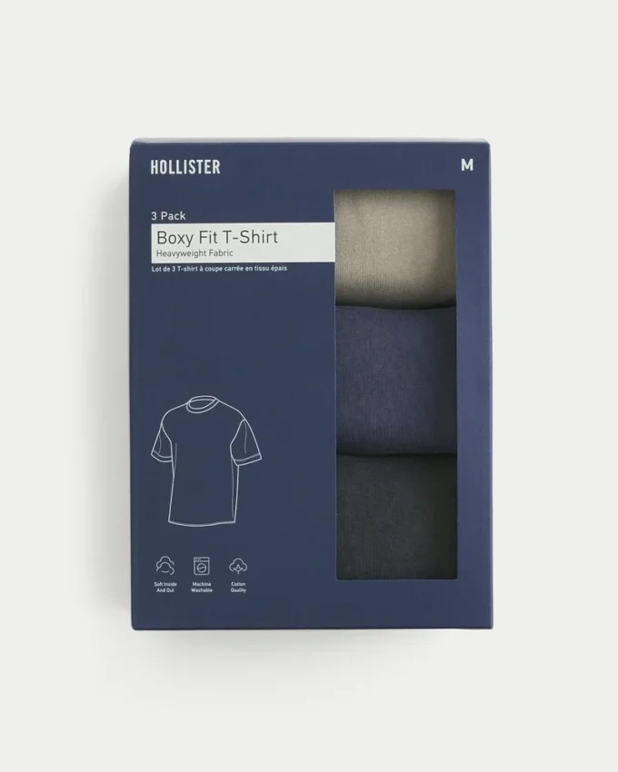 Boxy Heavyweight Washed Crew T-shirt 3-pack