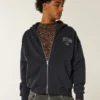 Boxy Hollywood Graphic Zip-Up Hoodie Boxy Hollywood Graphic Zip-Up Hoodie