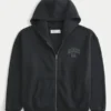 Boxy Hollywood Graphic Zip-Up Hoodie Boxy Hollywood Graphic Zip-Up Hoodie