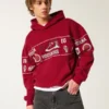 Boxy Indiana University Hoosiers grafisk hoodie