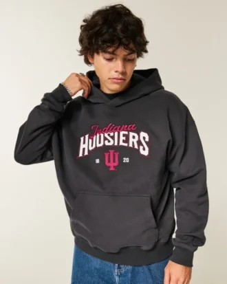 Boxy Indiana University Hoosiers grafisk hoodie