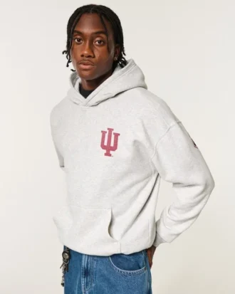 Boxy Indiana University Hoosiers grafisk hoodie Boxy Indiana University Hoosiers grafisk hoodie