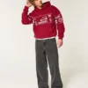 Boxy Indiana University Hoosiers grafisk hoodie