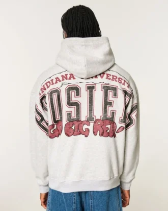 Boxy Indiana University Hoosiers grafisk hoodie Boxy Indiana University Hoosiers grafisk hoodie
