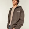 Boxy McLaren grafisk hoodie med dragkedja Boxy McLaren grafisk hoodie med dragkedja