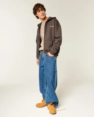 Boxy McLaren grafisk hoodie med dragkedja