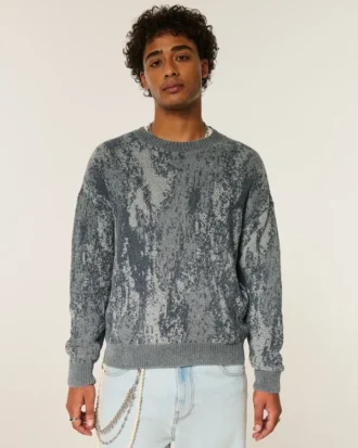Boxy Pattern Crew Sweater Boxy Pattern Crew Sweater