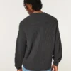 Boxy Rose Graphic Crew Sweater