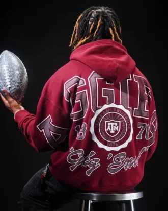 Boxy Texas A&M University Aggies grafisk hoodie