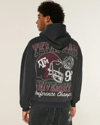 Boxy Texas A&M University Aggies grafisk hoodie