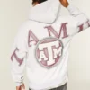 Boxy Texas A&M University Aggies grafisk hoodie med dragkedja