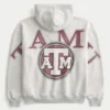 Boxy Texas A&M University Aggies grafisk hoodie med dragkedja