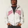 Boxy The Ohio State University Buckeyes grafisk hoodie med dragkedja