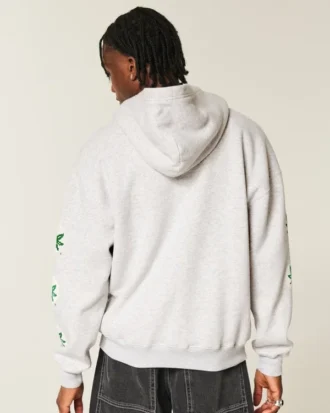 Boxy The Ohio State University Buckeyes grafisk hoodie med dragkedja Boxy The Ohio State University Buckeyes grafisk hoodie med dragkedja