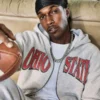 Boxy The Ohio State University Buckeyes grafisk hoodie med dragkedja
