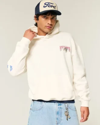Boxy University of Arizona Wildcats grafisk hoodie