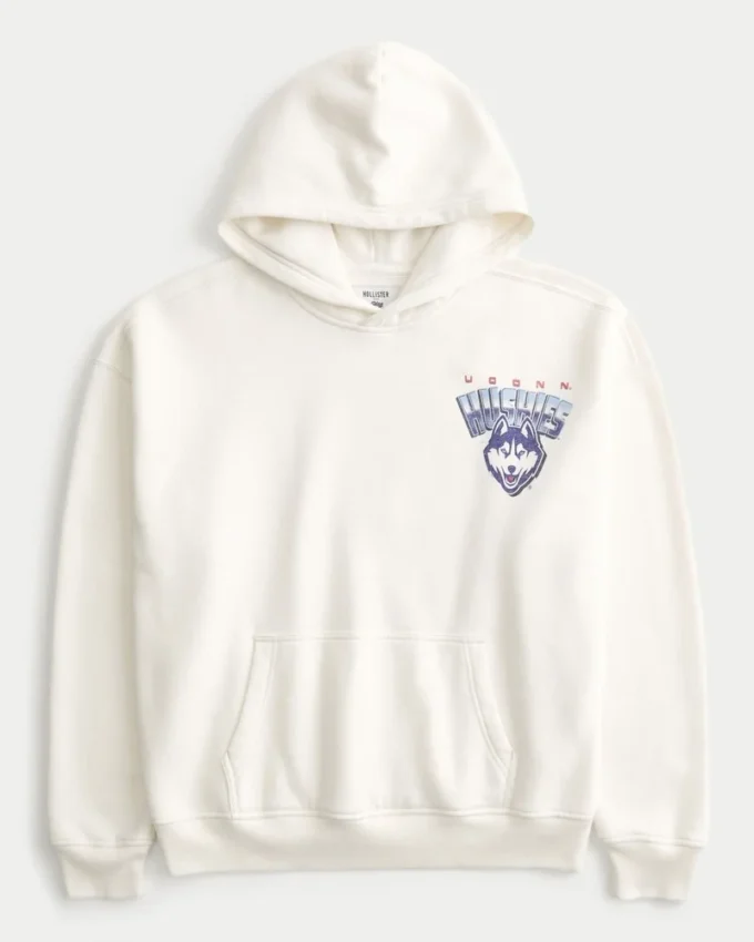 Boxy University of Connecticut Huskies grafisk hoodie Boxy University of Connecticut Huskies grafisk hoodie