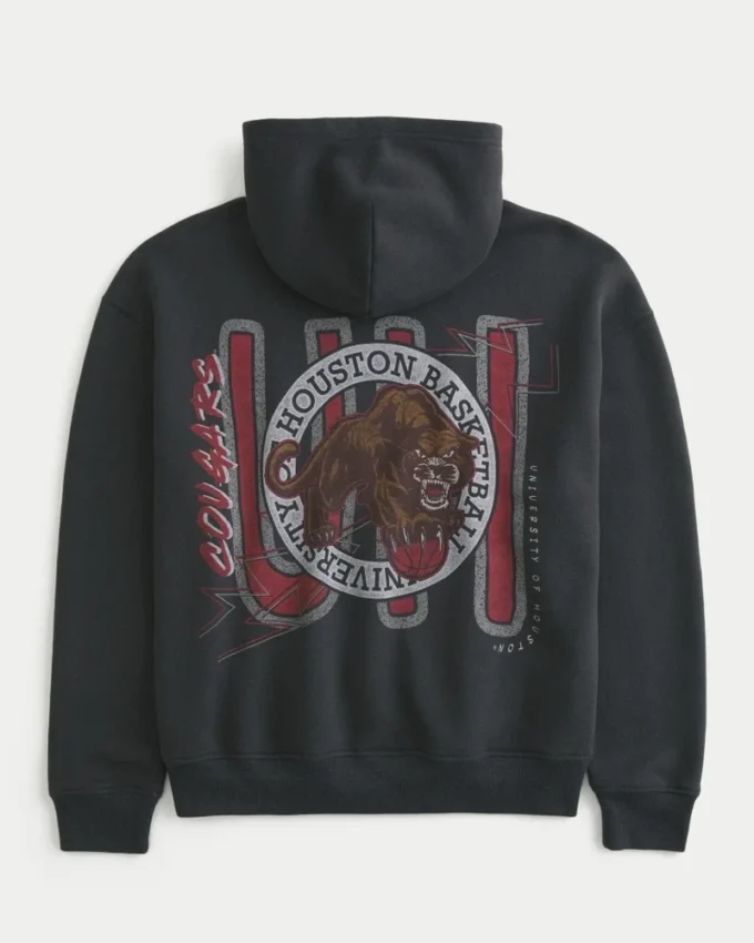 Boxy University of Houston Cougars basket-hoodie med tryck Boxy University of Houston Cougars basket-hoodie med tryck