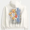 Boxy University of Kentucky Wildcats grafisk hoodie