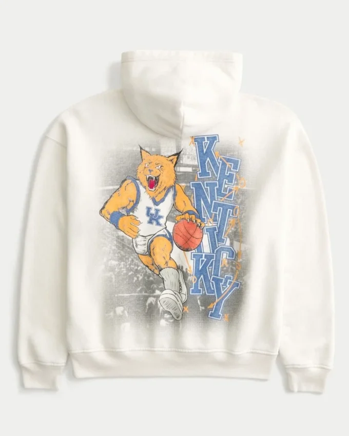 Boxy University of Kentucky Wildcats grafisk hoodie