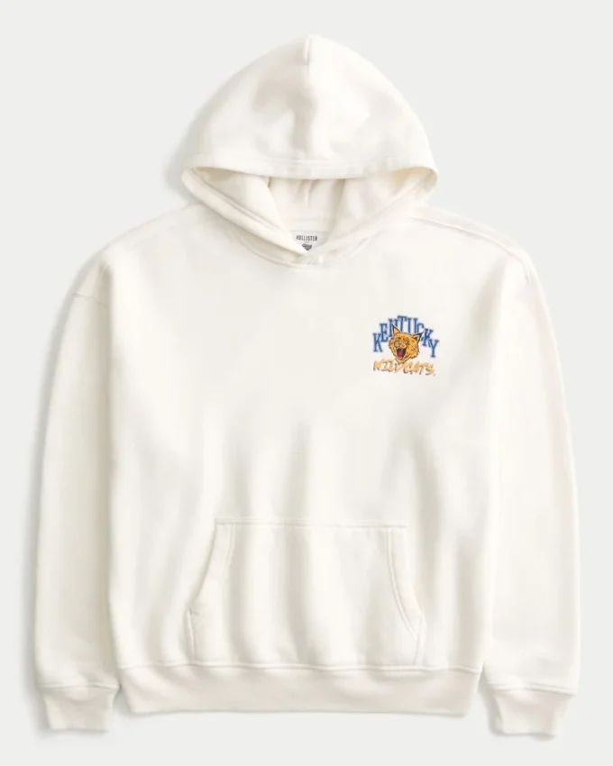 Boxy University of Kentucky Wildcats grafisk hoodie