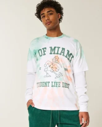 Boxy University of Miami Hurricanes grafisk T-shirt
