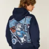 Boxy University of North Carolina at Chapel Hill Tar Heels grafisk hoodie