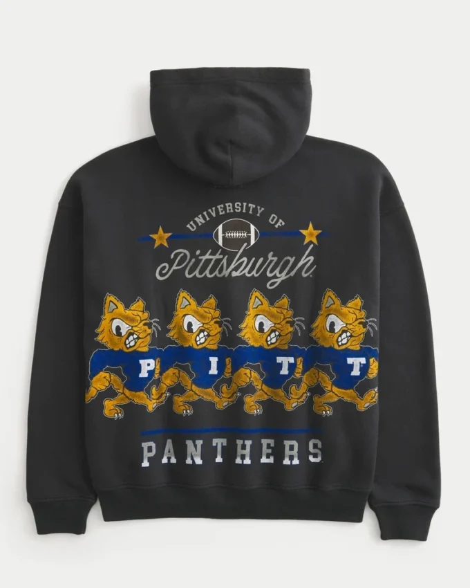 Boxy University of Pittsburgh Panthers grafisk hoodie