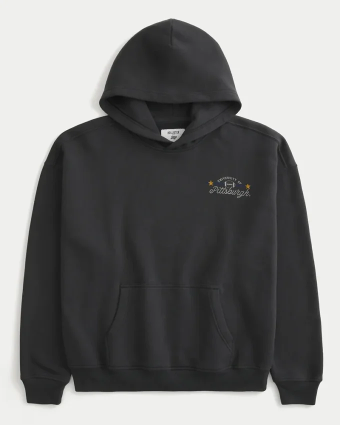 Boxy University of Pittsburgh Panthers grafisk hoodie