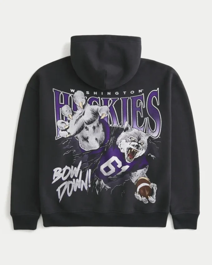 Boxy University of Washington Huskies grafisk hoodie