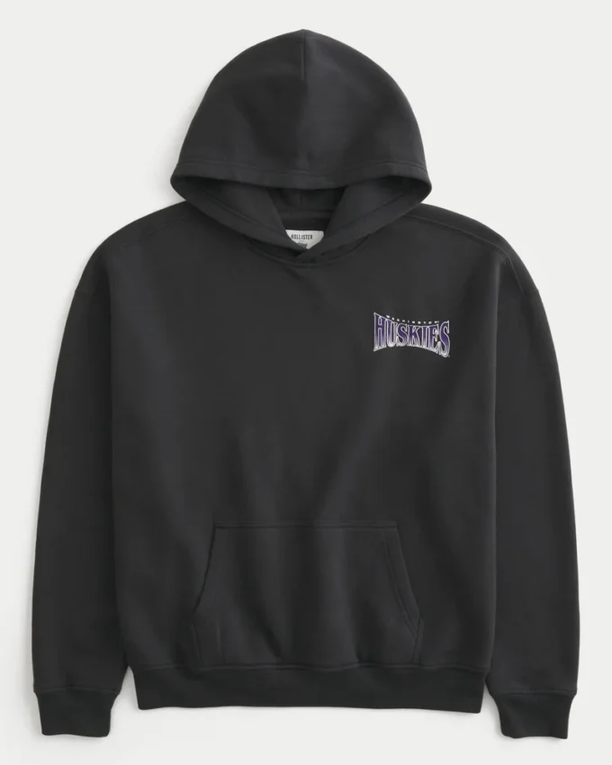 Boxy University of Washington Huskies grafisk hoodie