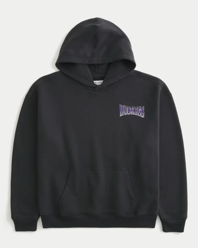 Boxy University of Washington Huskies grafisk hoodie