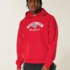 Boxy University of Wisconsin Badgers grafisk hoodie