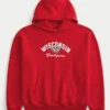 Boxy University of Wisconsin Badgers grafisk hoodie
